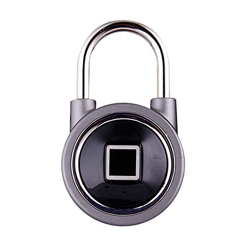 certainPL Fingerprint Padlock Smart Bluetooth Security Lock Waterproof Anti-Theft Keyless lock for Gym, Door, Backpack, Luggage Suitcase, Bike, Office (Silver)