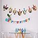 Silvima Dogs Birthday Garland, Funny Corgi Face Portrait Birthday Banner, Dog Bday Bunting Decoration