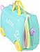 Trunki Ride-On Kids Suitcase | Tow-Along Toddler Luggage | Carry-On Cute Bag with Wheels | Kids Luggage and Airplane Travel Essentials: Una Unicorn Turquoise