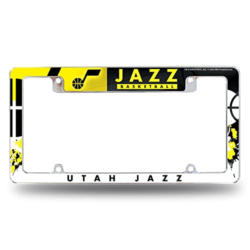 Rico Industries NBA Utah Jazz Primary 12" x 6" Chrome All Over Automotive Licen…