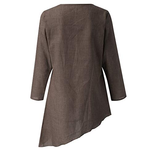 image for Emimarol Women's Plus Size Long Sleeve O Neck Swing Solid Tunic Tops S