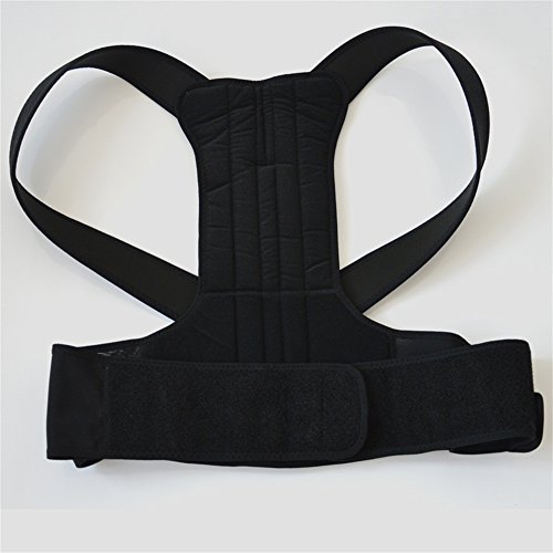 Aofit- B003 - Unisex - Lumbar Support Plus Size Back Support Medical Double New Fully Adjustable Back Brace for Posture Correction and Back Pain Support (XXL(length:52"), Black)