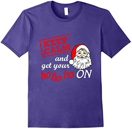 Mens Keep Calm And Get Your Ho Ho Ho On Funny Christmas Shirt XL Purple