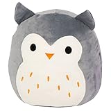 Kellytoy Squishmallow 8 Inch Hoot the Gray Owl Super Soft Plush Toy Pillow Pet
