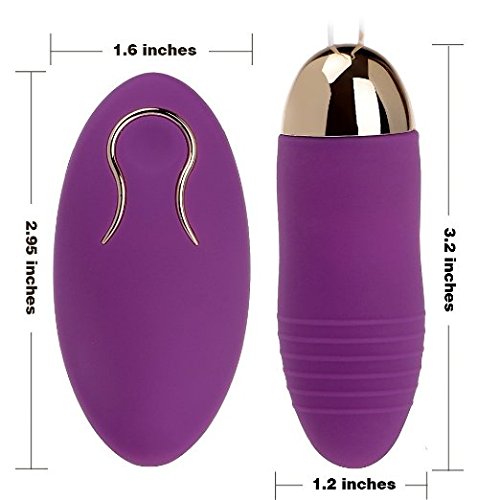 Loveryoyo Bola China de 10 Modos Frecuancias Vibraciones con Remoto Inalámbrico Mudo,Huevo Vibrador Impermeable de Silicona,Color Púrpura