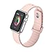 Huanlong New Soft Silicone Sport Style Replacement Iwatch Strap Band for Apple Wrist Watch Series 1 Series2 (Pink Sand 42mm)