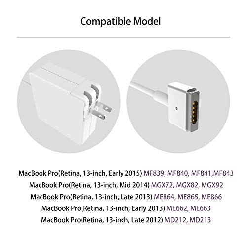 image for Oriflame Magsafe 2 Magnetic T-Tip Power Adapter,Charger for Apple MacB