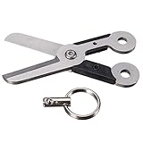 Meanhoo Outdoor Survival EDC Mini Spring Scissor Pocket Tool Key Chain Stainless Steel