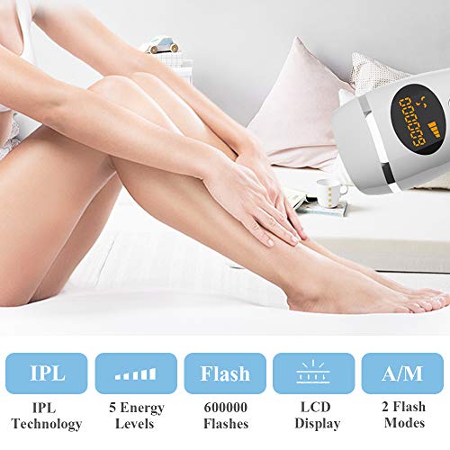 KASTEWILL IPL Hair Removal System for Women & men 600,000 Flashes Permanent Painless Hair Removal Device Facial Leg Upper Lip Body Underarms and Bikini Area Painless Hair Removal