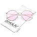 zeroUV Modern Metal Round Aviator Sunglasses With Crossbar Slim Arms And Colored Flat Lens 54mm (Gold/Pink)