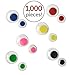 Peachy Keen Crafts 1000 Piece Googly Eyes - Color and Black and White - Paste On Wiggle Eye - Bulk Value Pack Perfect Stocking Stuffer