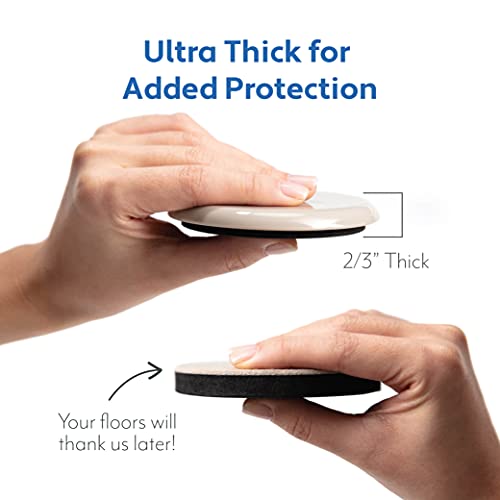 MIGHTY MONKEY Furniture Sliders, 16 Pack, Carpet and Hard Floors