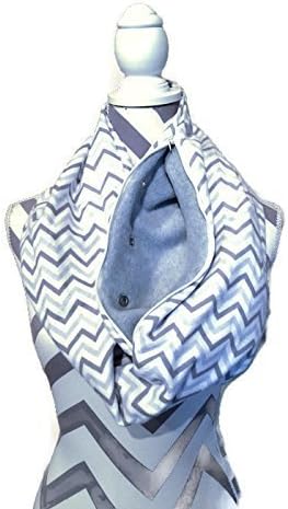 Bonding and Carrying Scarf for Sugar Gliders, Rats, Hedgehogs, or Other Small Animals in Multi-Tone Gray Chevron Flannel