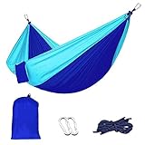 2Krmstr Double Camping Hammock with 2 Hanging Straps,Portable Lightweight Parachute Hammock for Backpacking, Travel, Beach, Backyard, Hiking