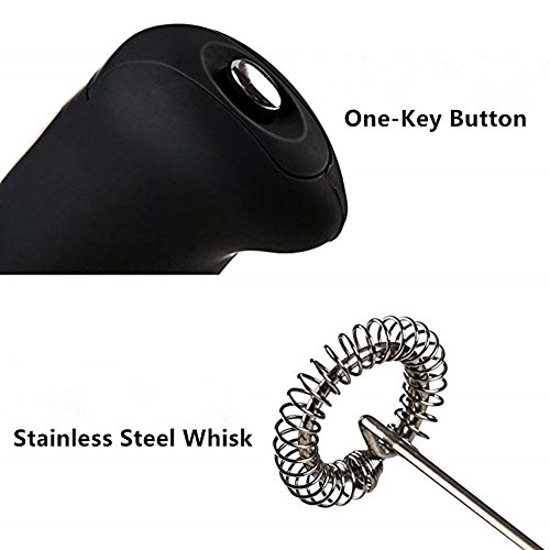 Handhold Milk Frother Battery Operated Foam Maker Electric Egg Beater With Stainless Steel Whisk for Cappuccino/Coffee/Hot Chocolate