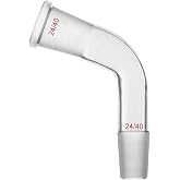 Deschem 24/40 Glass Bend Connecting Tube Ground Joint 105 Degree Bent Adapter Borosilicate Glass3.3 Made