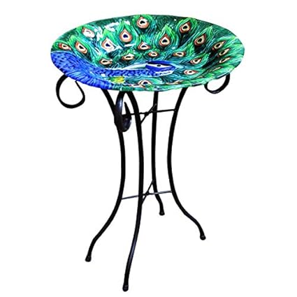 Smashingdealsdirect Bird Bath Outdoor Decorative Bird Feeder Light