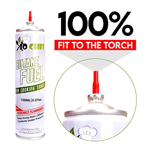 Jo Chef Kitchen Torch With Butane included, Refillable Butane Torch