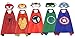 Dress Up Costume Set of Superhero Satin Capes with Felt Masks for Kids 5 Packs
