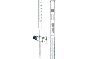 GoLab Laboratory Premium Calibrated borosilicate 3.3 glass Burette 100ml Capacity for laboratory and science industrial