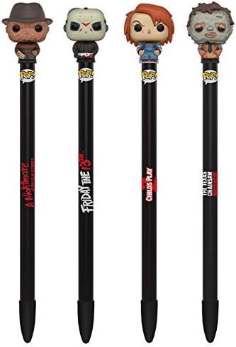 Funko Collectible Pen with Topper - Horror Classics Series 1 - SET OF 4 (Chucky, Freddy, Jason & Leatherface)