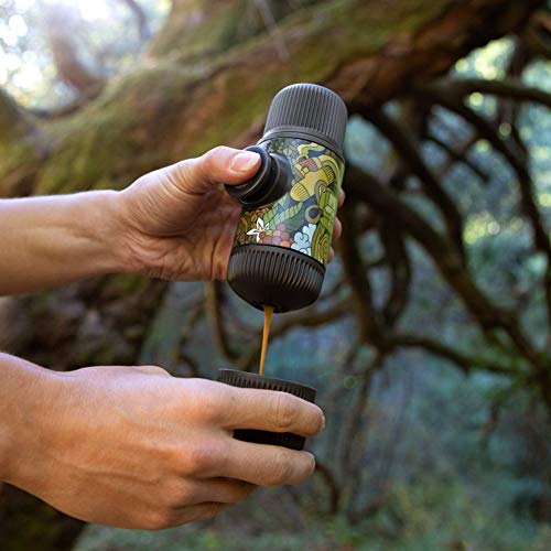 Wacaco Nanopresso Portable Espresso Maker bundled with Protective Case, Tattoo Jungle Patrol Edition, Extra Small Travel Coffee Maker, Manually Operated Perfect for Travel, Camping, Office (Grey) - Thumbnail 4