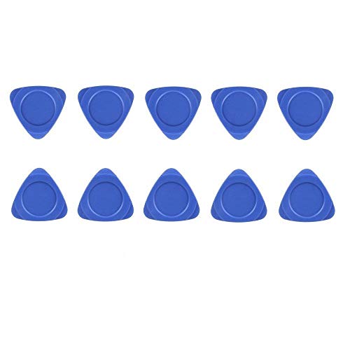 Fixinus 10 Pieces Universal Triangle Plastic Pry Opening Tool for iPhone Mobile Phone Laptop Table LCD Screen Case Disassembly Blue Guitar Picks - Thumbnail 3