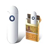 Usb Mini Lighter Electric Reachargeable Flameless Windproof Slim Cigarette Portable Double Side Coil Lighters (Silver)
