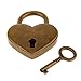 Set of 3 Vintage Heart Shape Padlock with Keys Lock Set - Antique Brass M
