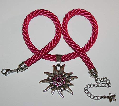 Dirndl necklace costume jewelry dirndl necklace cord edelweiss pendant