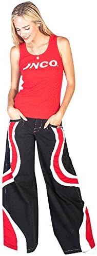 JNCO Women's Red Hypnotix Jeans Black- Leg Opening 32" (5, Black)