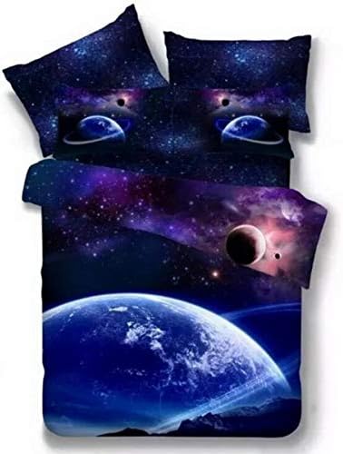 HOMIGOO 3D Galaxy Printing Bedding Set Soft Bed Sheet Set Twin Color K