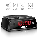 Alarm Clock Radio - Digital Alarm Clock with 20 AM&FM Radio Stations, Radio Alarm Clock with Dual Alarms, Sleep Timer, Snooze, Dimmer, 0.6