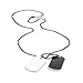 Army Style 2pcs Dog Tag Pendant Mens Necklace Chain (Black and White)