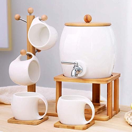 GSAGJsh Beverage Dispenser - Large Capacity Ceramic Juice Pot Set, Hot and Cold Water Bottle, Coffee Ding