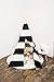 Small Boy Stripe Canvas Play Teepee Tent for Kids 100% Cotton by, Black/White