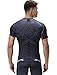 Red Plume Mens 3D Digital Printing Short Sleeve T-Shirt Outdoor Running Yoga Fitness Tight Shirt for Men Black