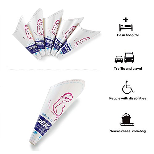 Kecho Female Portable Urination Device, Lets Women Pee Standing Up - Discreet Disposable Urinal Funnel for Women - Perfect for Traffic Jam, Travel, Outdoor Activities, Camping, Hiking - 20Pcs - Thumbnail 4