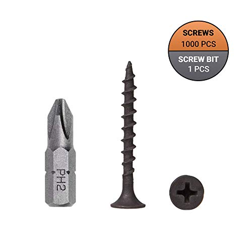 (1000 Stück) Schwarz Phosphate Kohlenstoffstahl 3,5 x 35 mm Trockenbauschrauben Holzschrauben Kreuzschlitz Stiftkopf… – Bild 4