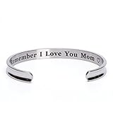 Milamiya Remember I Love You Mom' Cuff Bangle Bracelets from Mom and Daughter Birthdays