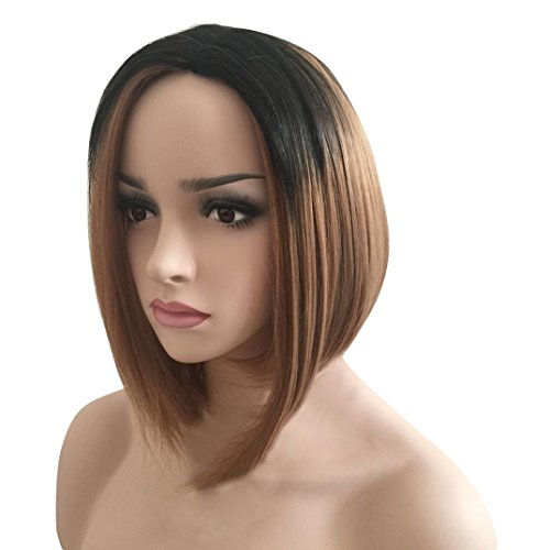 Fake Hair,vmree 32CM Female wigs Gorgeous Short hair BoBo Hair Straight Hair (A)