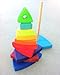 Grimm's Large Wooden Triangular Conical Tower (Wankel), 11-Piece Rainbow Colored Stacker, Made in Germany
