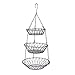 DII Metal Kitchen Storage Collection Farmhouse Stand 3-Tier Hanging Fruit Basket, Satin Nickel