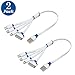 KINGBACK 2 Packs 1 Feet Premium Quality 4 in 1 Multiple USB Charging Cable Adapter Connector with 8 Pin Lighting / 30 Pin / Micro USB / Mini USB Ports for iPhone iPad, LG, Samsung, and More