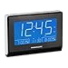 Magnasonic Alarm Clock Radio with USB Charging for Smartphones & Tablets, Auto Dimming, Dual Gradual Wake Alarm, Battery Backup, Auto Time Set, Large 4.8