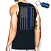 Thin Blue Line Flag Leo Police Support Front & Back Men's Tank Top & Keychain Gift Black (Large)