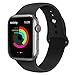 AdMaster Silicone Compatible for Apple Watch Band and Replacement Sport iwatch Accessories Bands Series 4 3 2 1 Black 42mm/44mm M/L