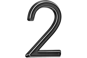 RSACCSKY 2 inch House Numbers Mailbox Numbers 3D 0-9 Waterproof Numbers for Outside Self Adhesive Number for Door, Garbage Bins, Address Number (Black-2)