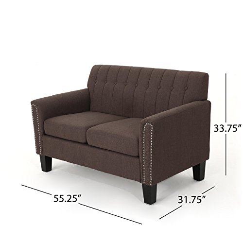 Christopher Knight Home 303937 Jacopo Loveseat, Dark Brown/Dark Brown - Thumbnail 3