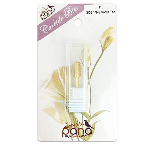 Pana 3/32" Small Smooth Top Nail Carbide Bit - Gold Color (Grit: Fine - F) for Electric Dremel Drill Machine